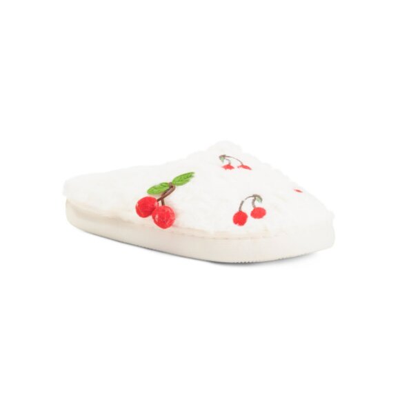 LULLA COLLECTION White Cherry Slippers - Picture 1 of 2